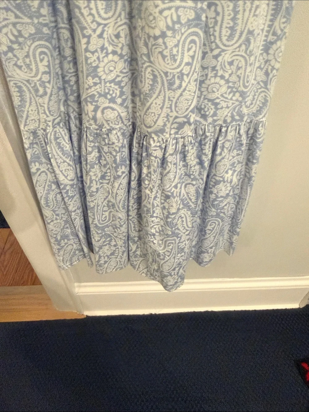 Light Blue Paisley Smocked Maxi Dress with Wide Straps - Picture 3 of 3